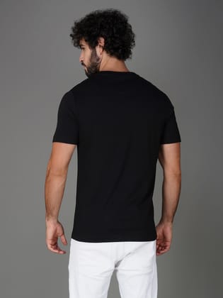 Men's Soft Cotton Jersey Branded Tee Black