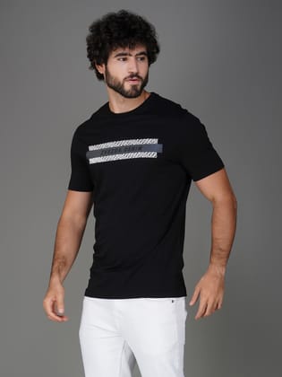 Men's Soft Cotton Jersey Branded Tee Black