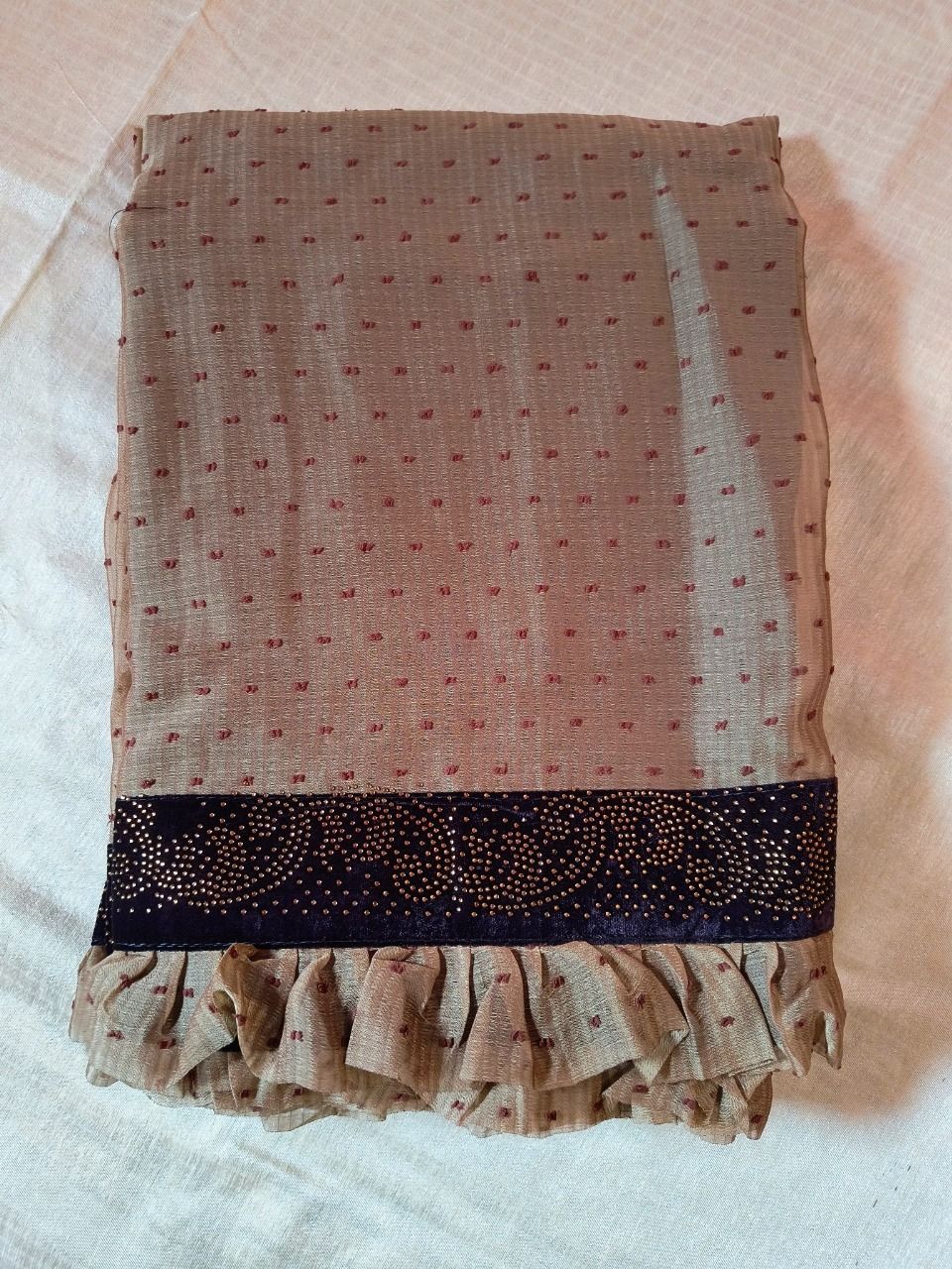 Elegant Sifon Georgette Saree with Designer Velvet Border & Matching Blouse From Surat