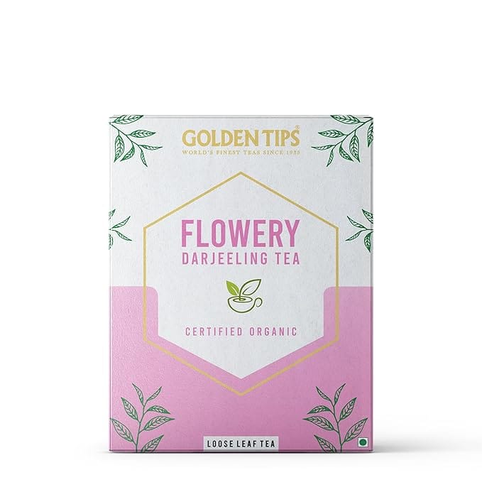 Golden Tips Flowery Organic Loose Leaf Darjeeling Black Tea (100 gm - 50 cups)