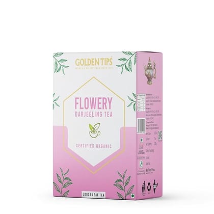 Golden Tips Flowery Organic Loose Leaf Darjeeling Black Tea (100 gm - 50 cups)