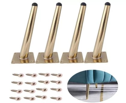 Elegance Times Engineering&nbsp;PVD Sofa Hardware Leg Sofa Furniture Golden Glossy Finish Heavy Model Cone Shape Design Sofa Leg Set of 4 (6 INCHES)