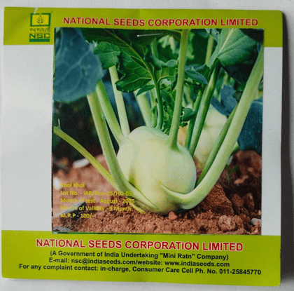 NSC Knol Khol, White Vieena Exotic Vegetable Variety, 5 Gram Truthfully Labelled Seed Pouch