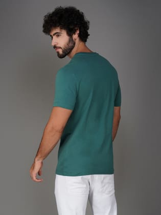 Men’s Round Neck Branded Cotton Jersey T-Shirt Green