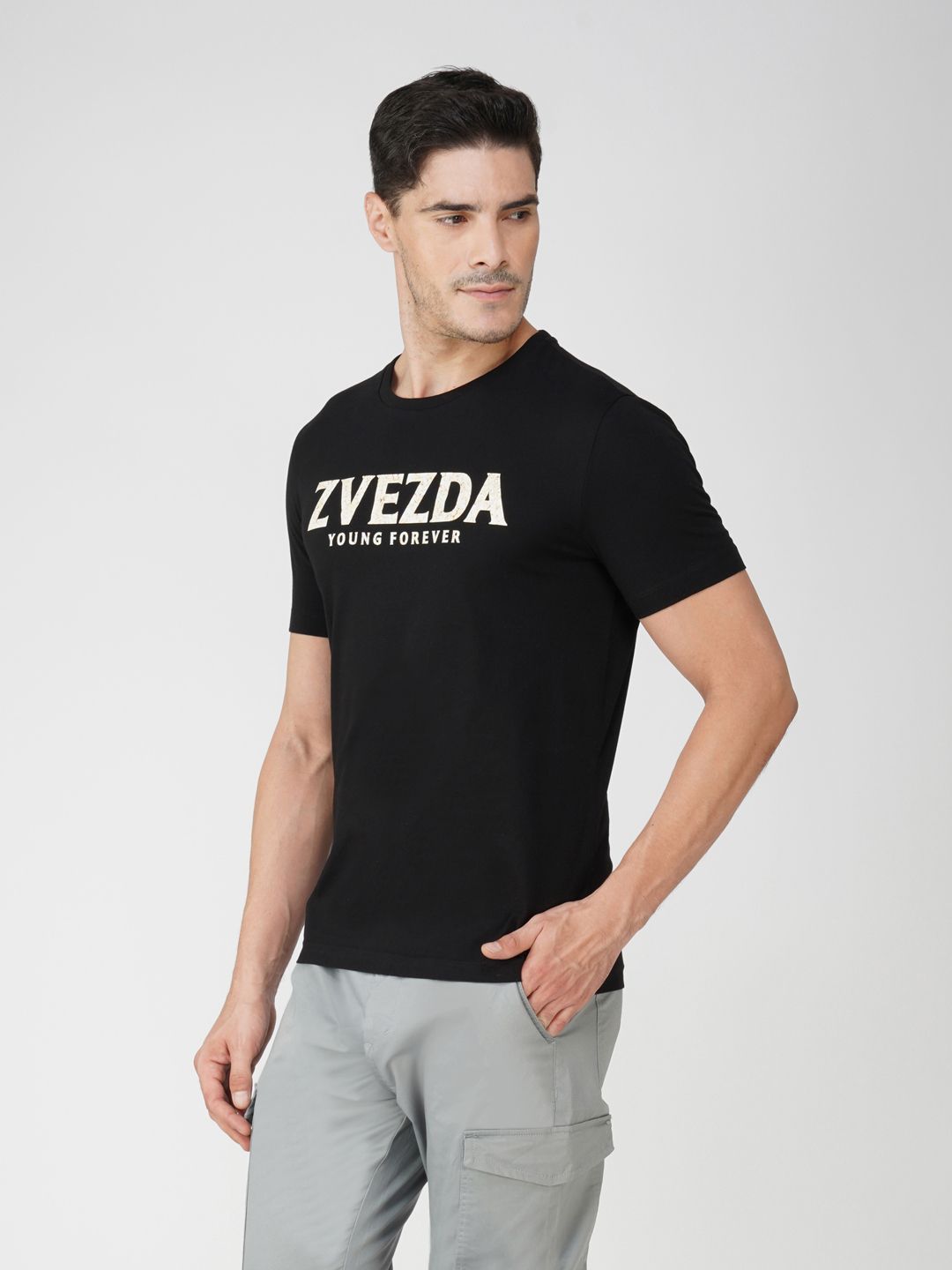 Men’s Branded Lightweight Cotton Jersey T-Shirt Black