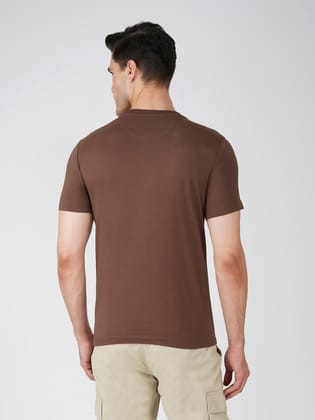 Men’s Branded Lightweight Cotton Jersey T-Shirt Brown
