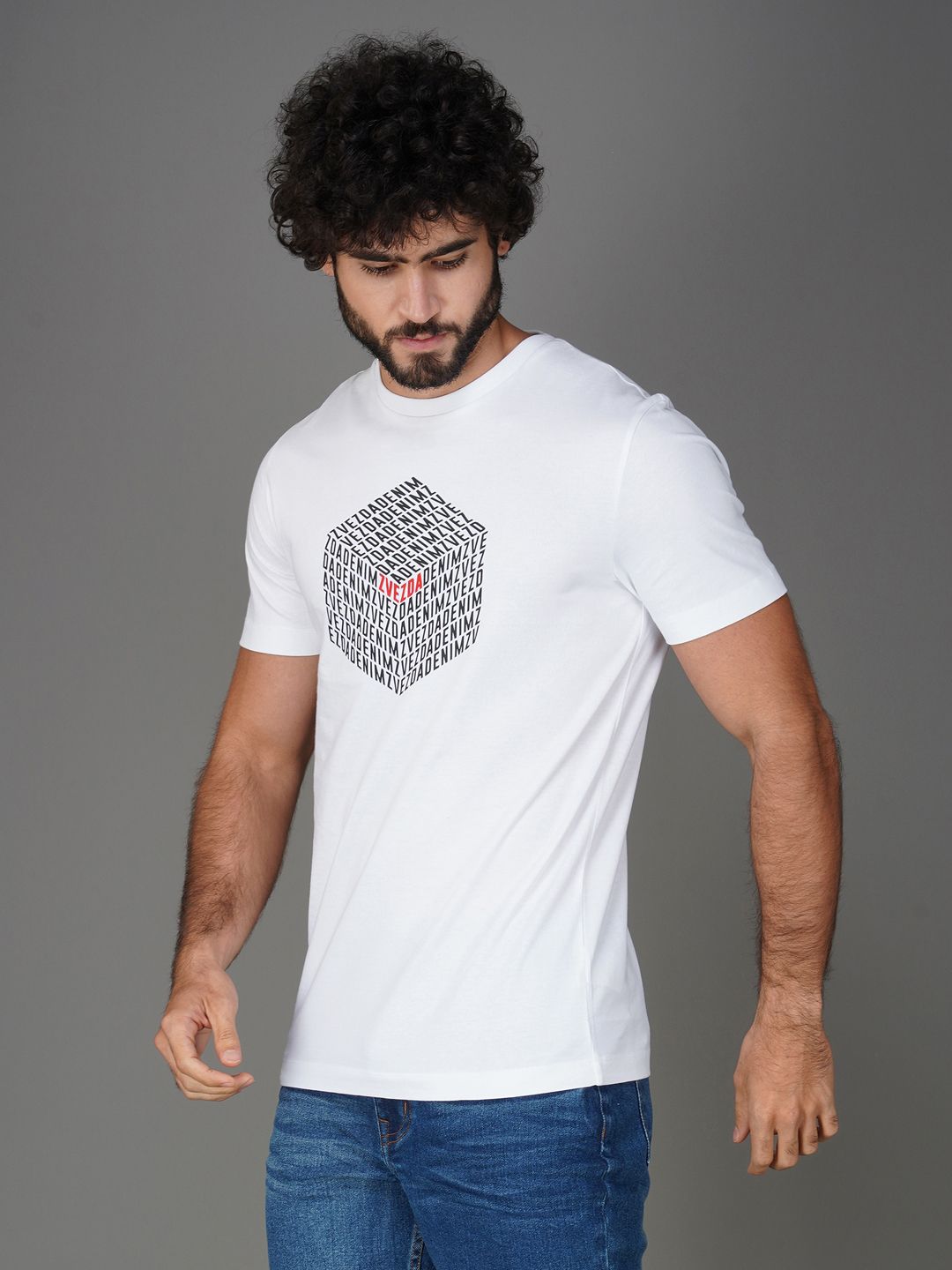 Men’s Branded Pure Cotton Tee White