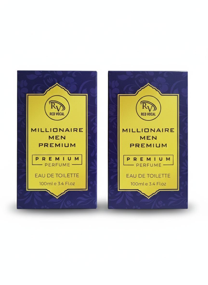 Red Vocal Millionaire Men Premium Perfume Eau De Toilette – Long-Lasting 100ml Bold & Luxurious Set of 2 Fragrance