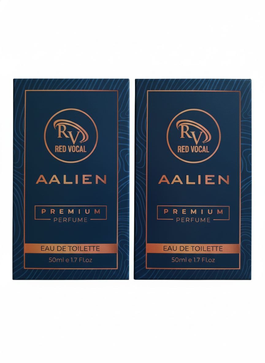 Red Vocal Aalien Premium Perfume Eau De Toilette 50ml – Long Lasting Unisex with Woody Amber Notes Set of 2