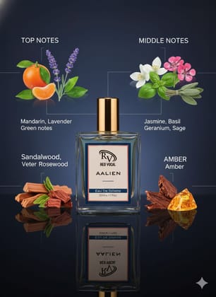 Red Vocal Aalien Premium Perfume Eau De Toilette 50ml – Long Lasting Unisex with Woody Amber Notes Set of 2