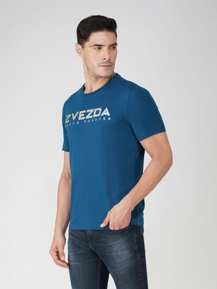 Men’s Trendy Branded Pure Cotton European Fit T-Shirt Blue