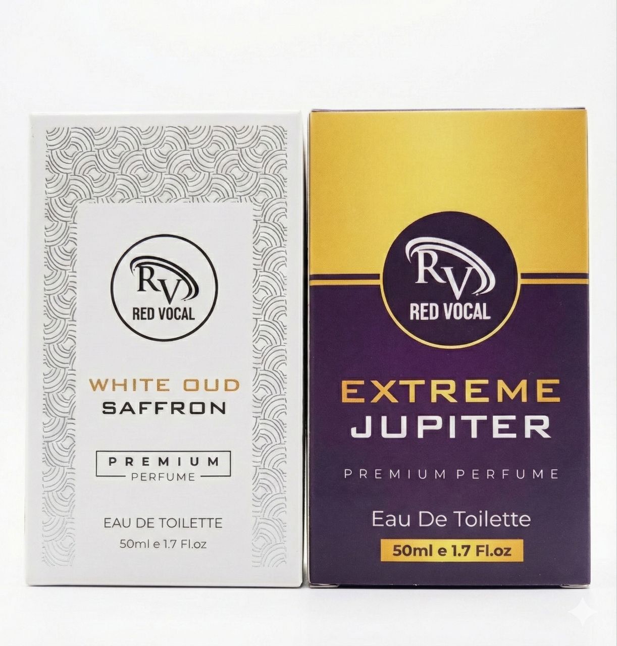 Red Vocal White Oud Saffron For Unisex & Extreme Jupiter Premium Perfume Set For Women | Long-Lasting Eau De Toilette | 2 x 50ml
