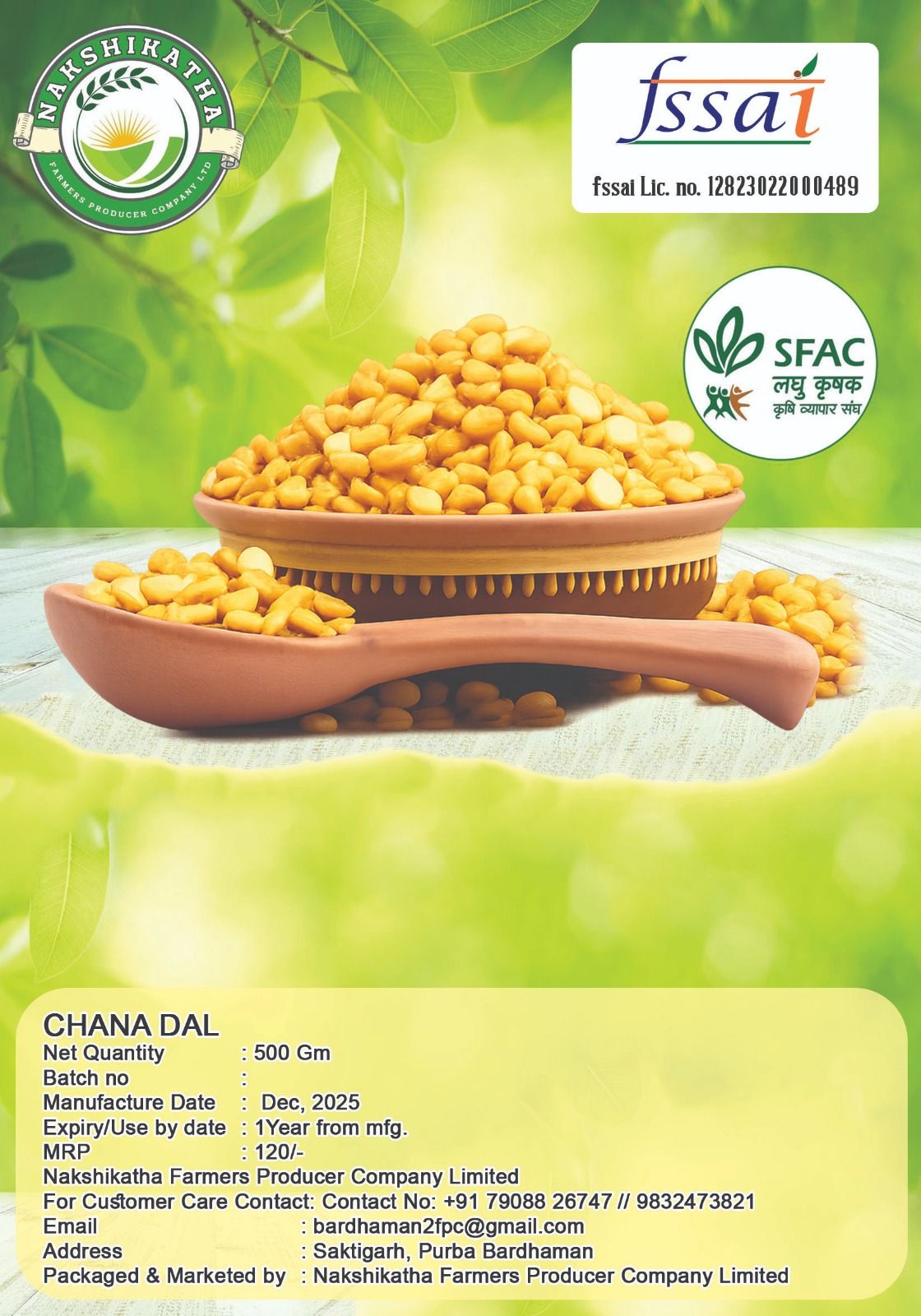 Nakshikatha Chana Dal - Premium Quality, 500 Gm Pack