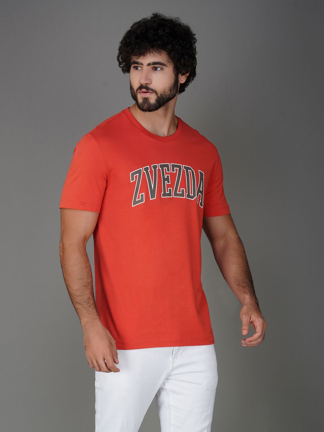 Premium Branded Men’s Cotton Tee-Brown