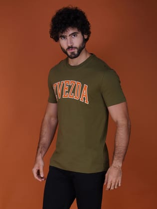 Premium Branded Men’s Cotton Tee-Olive
