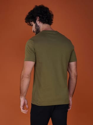 Premium Branded Men’s Cotton Tee-Olive