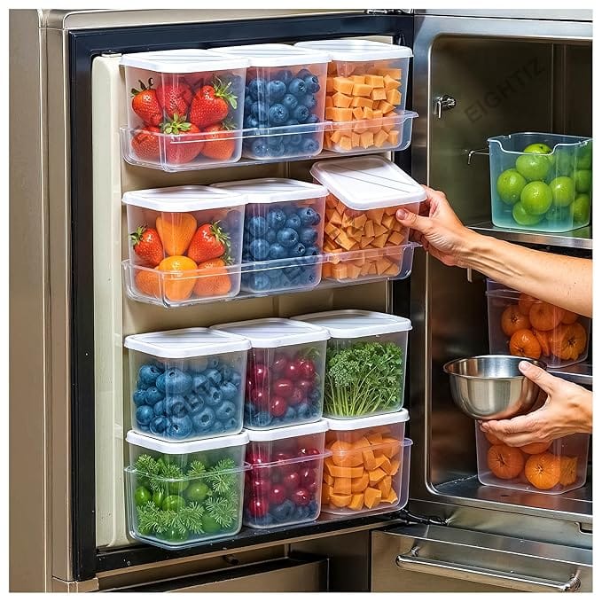 Eightiz Fridge Storage Boxes (Pack of 6)