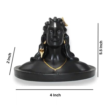 Shri Aadi Yogi Shiva Idol with Rudraksha Mala - Meditative Black Finish