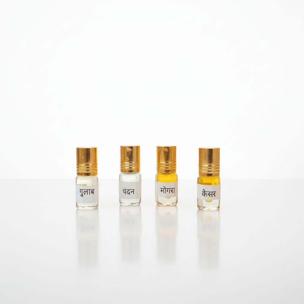 Ittar combo Gulab | Mogra | Chandan | Kesar 2ml each