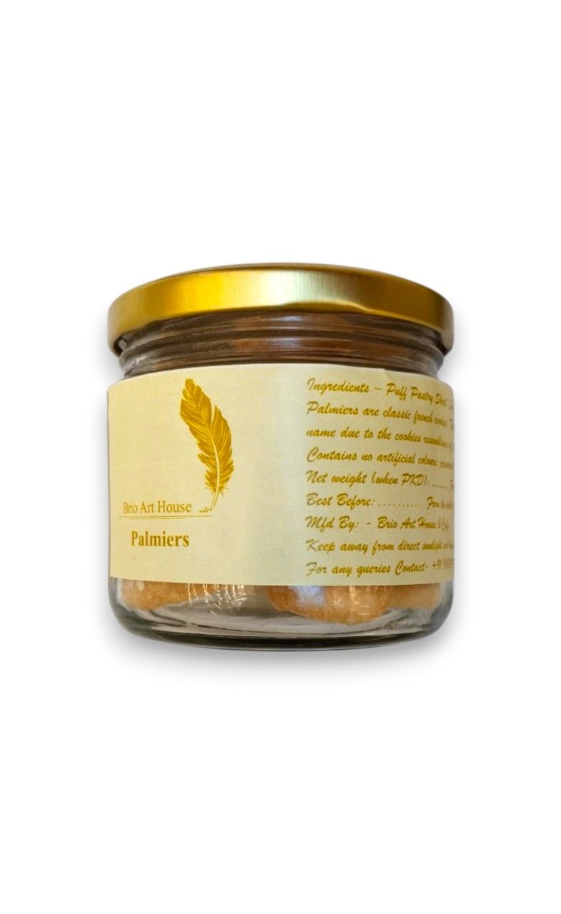  Palmiers Classic French Puff Pastry Cookies - No Artificial Colors