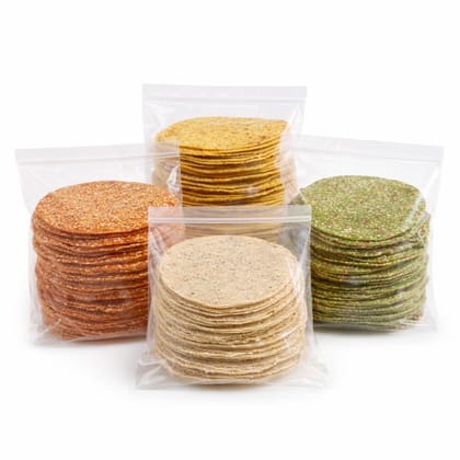 Assorted Urad Dal Papad Combo – Til, Tomato, Pudina, Garlic & Red Chilli | 1800 g