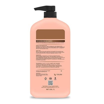 Rice Water Shampoo|Prevents Hair Fall And Thinning |Promotes Recovery Shampoo, with Fermented Rice Water, Sulphate Free & Paraben Free (1 Liter)