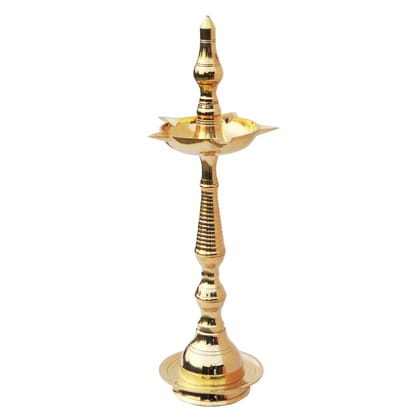 Brass Kerala Fancy Deepak, Oil Lamp Deepak  - Handmade Oil Lamp for Temple Lighting, Height : 45.5 Inch (FMAS642 Y)