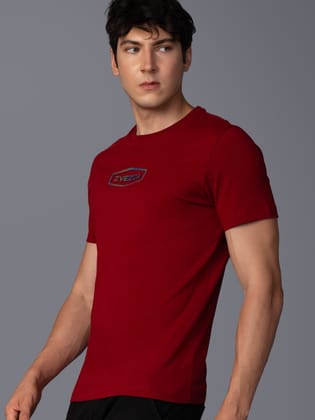 Men’s Trendy Pure Cotton European Fit Branded T-Shirt for Men-Dark Red
