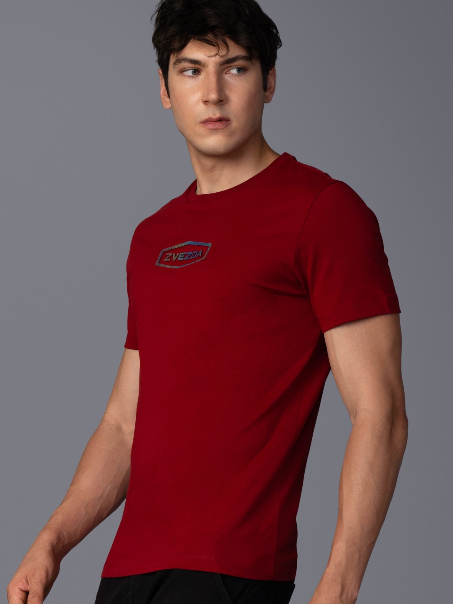 Men’s Trendy Pure Cotton European Fit Branded T-Shirt for Men-Dark Red