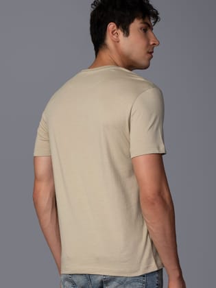 Men’s Pure Cotton Round Neck Branded T-Shirt-Dark Grey