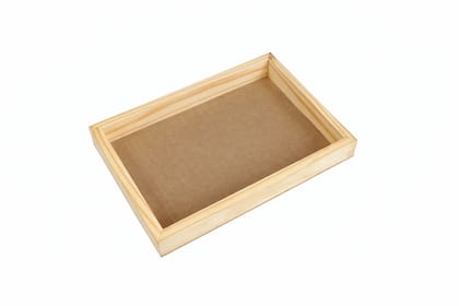 DEVESHA DIY Wooden Serving Tray - 12 × 8 Inch (Without Handle) | Wooden Tray for Art, Craft, Decoupage & Decoration