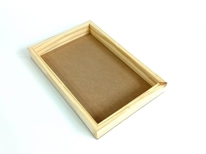 DEVESHA DIY Wooden Serving Tray - 12 × 8 Inch (Without Handle) | Wooden Tray for Art, Craft, Decoupage & Decoration