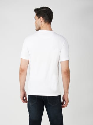 Men’s Breathable Pure Cotton Branded T-Shirt-White