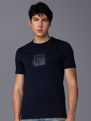 Men’s Premium Pure Cotton Branded T-Shirt-Navy