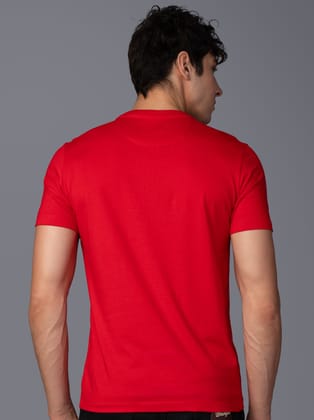Men’s Premium Pure Cotton Branded T-Shirt-Red