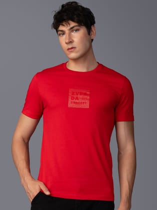 Men’s Premium Pure Cotton Branded T-Shirt-Red