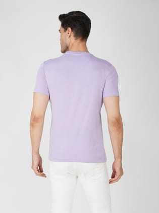 Men’s Soft Cotton Round Neck Regular Fit T-Shirt-Lavender
