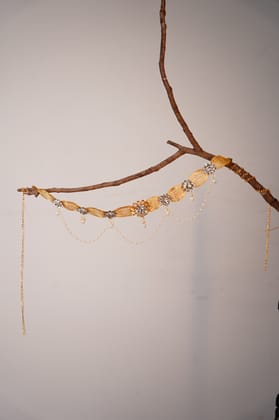 Handwork Gold-Plated Pearl and Rhinestone Kamarpatti