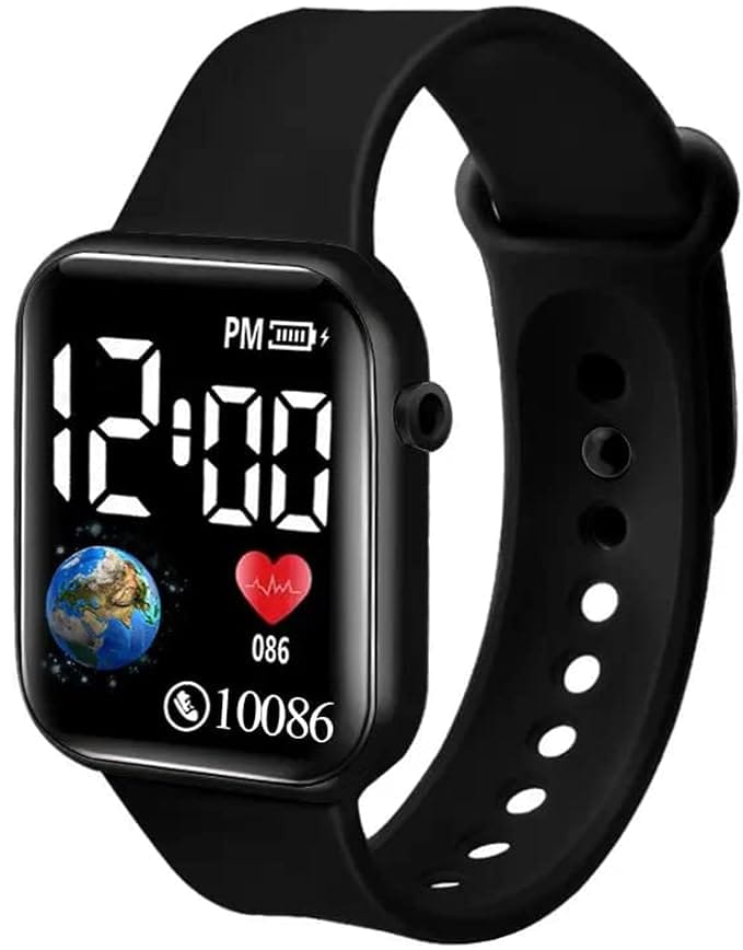 Luminous LED Display Fashionable Children's Digital Watches - Waterproof Sports Square Electronic Led Watch for Boy & Girl