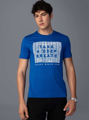 Men’s Cotton Breathable Round Neck Summer Branded T-Shirt-Blue