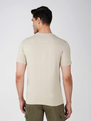 Men’s Branded Lightweight Cotton Round Neck T-Shirt-Grey