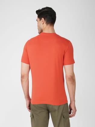 Men’s Branded Lightweight Cotton Round Neck T-Shirt-Orange