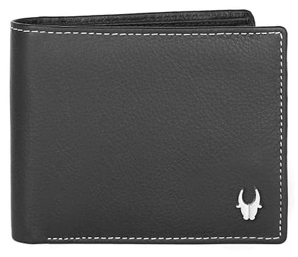WildHorn RFID Protected Leather Wallet for Men (Black)