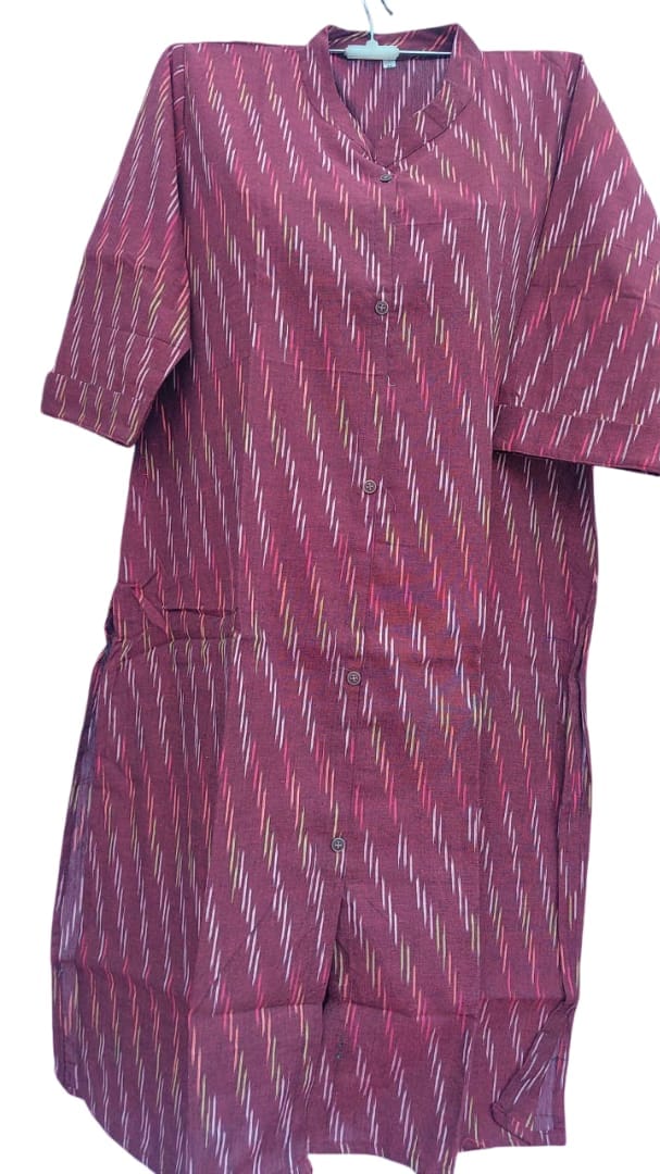 Maroon Ikat Print Kurti