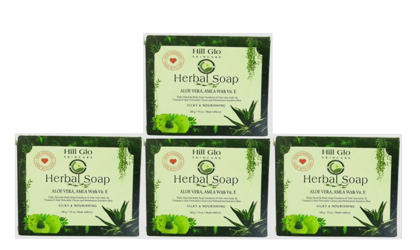 Hill Glo Herbal Soap – Heena amla aloe vera (Pack of 4 x 100g)