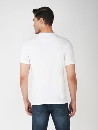 Men’s Pure Cotton Graphic T-Shirt-White
