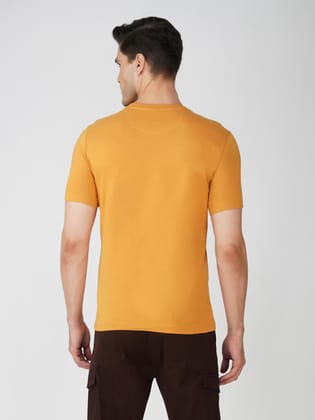 Men’s Casual Graphic Print Cotton Tee-Golden