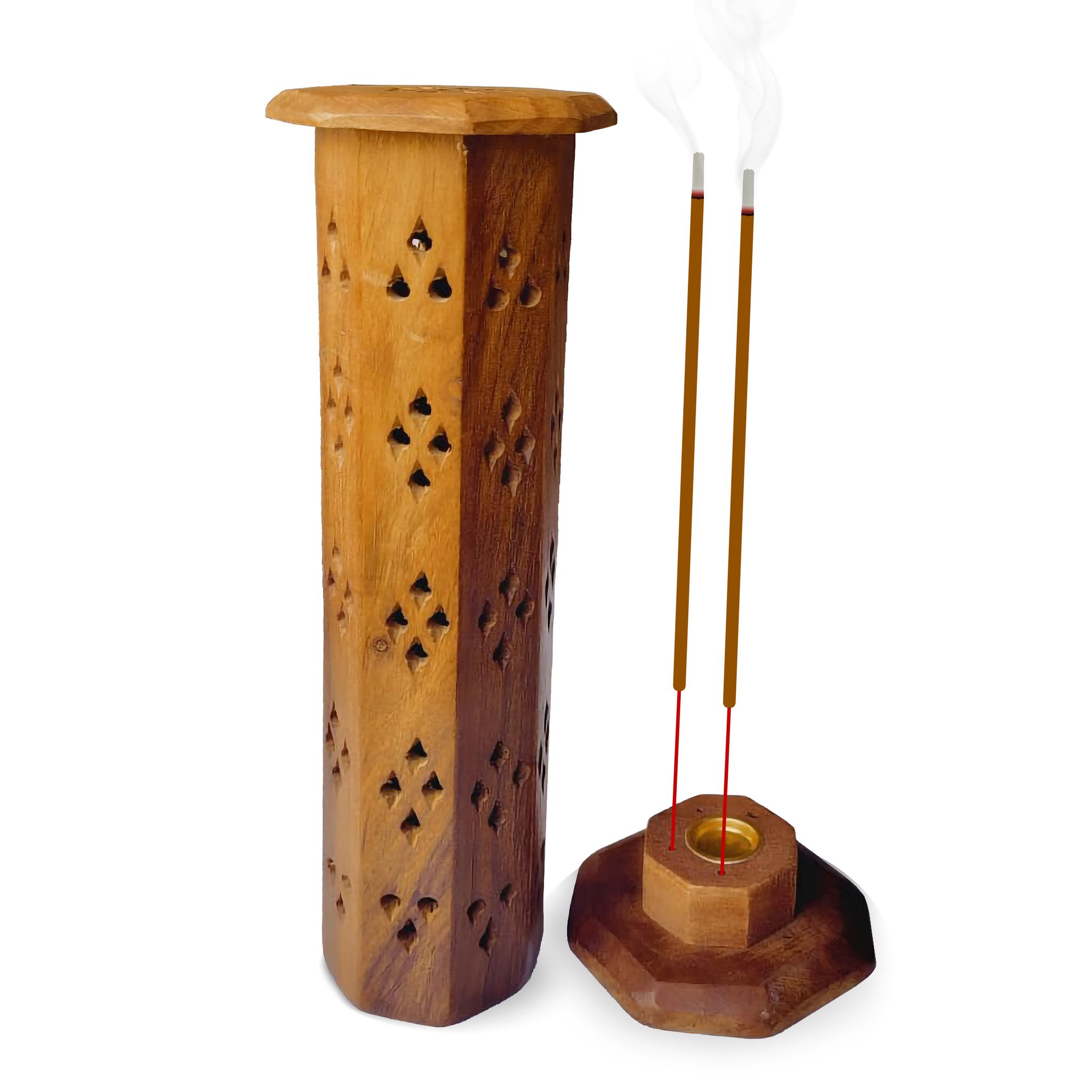 Incense Holder Agarbatti Stand Wooden Tower