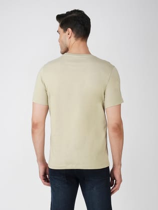 Men’s Graphic Print Cotton Tee Euro Fit-Dark Grey