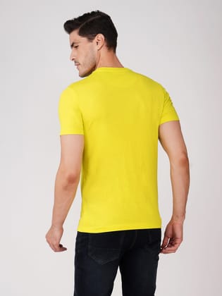 Men’s Graphic Print Round Neck Cotton T-Shirt-Light Green